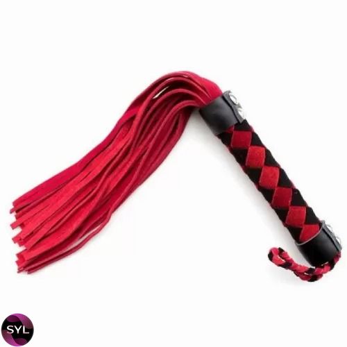 Флоггер DS Fetish Leather flogger M червоно-чорний ромб 38см 292001045 SafeYourLove