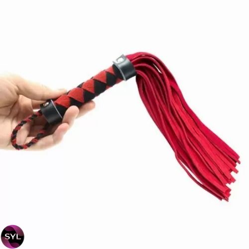 Флоггер DS Fetish Leather flogger M червоно-чорний ромб 38см 292001045 SafeYourLove