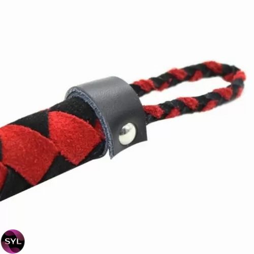 Флоггер DS Fetish Leather flogger M червоно-чорний ромб 38см 292001045 SafeYourLove