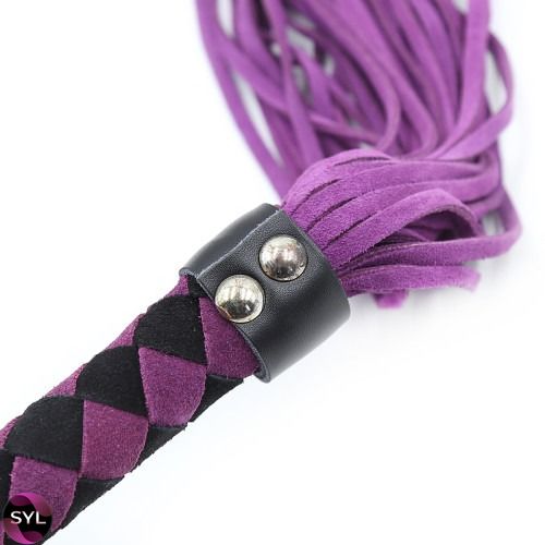 Флогер шкіра leather DS Fetish flogger Purple Black 38 cm 292301045 SafeYourLove