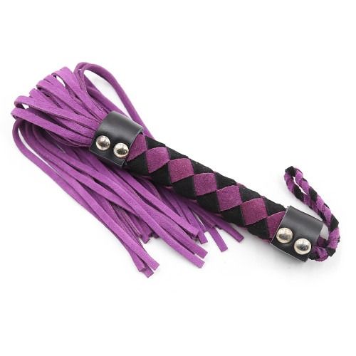 Флогер кожа leather DS Fetish flogger Purple Black 38 cm 292301045 фото