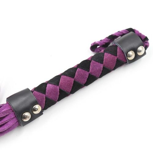 Флогер кожа leather DS Fetish flogger Purple Black 38 cm 292301045 фото