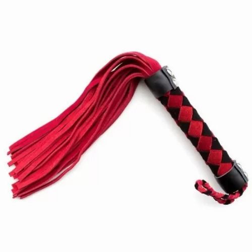 Флоггер DS Fetish Leather flogger M червоно-чорний ромб 38см 292001045 фото