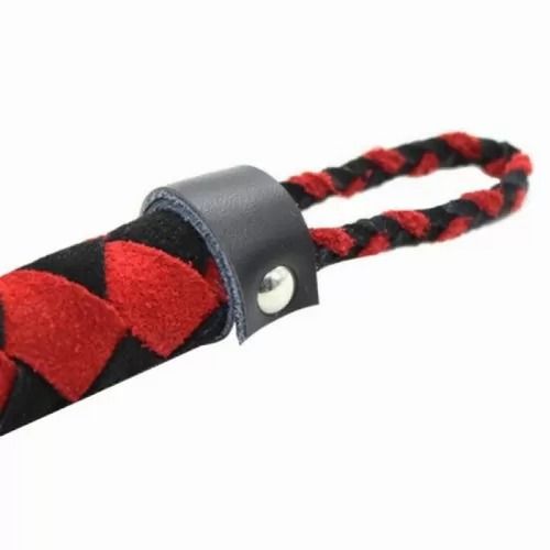 Флоггер DS Fetish Leather flogger M червоно-чорний ромб 38см 292001045 фото