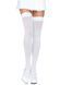 Leg Avenue Nylon Thigh Highs, White, Plus size