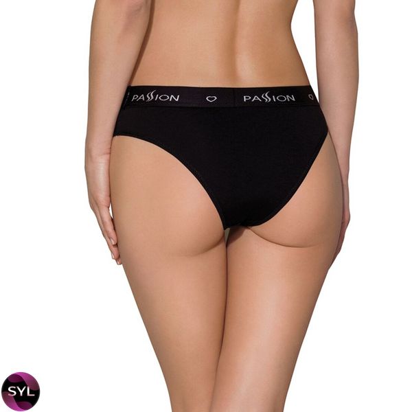 Трусики-сліпи з бавовни з еластаном Passion PS004 PANTIES black SO4217 SafeYourLove