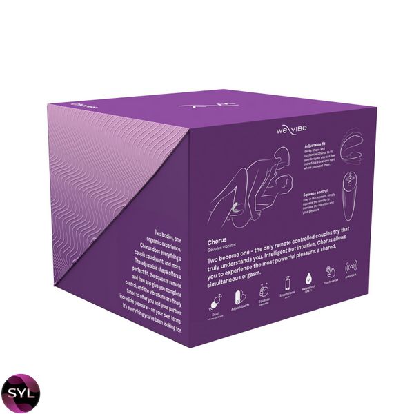 Смарт-вібратор для пар We-Vibe Chorus Purple, сенсорне керування вібраціями стисненням пульта SO6923 SafeYourLove