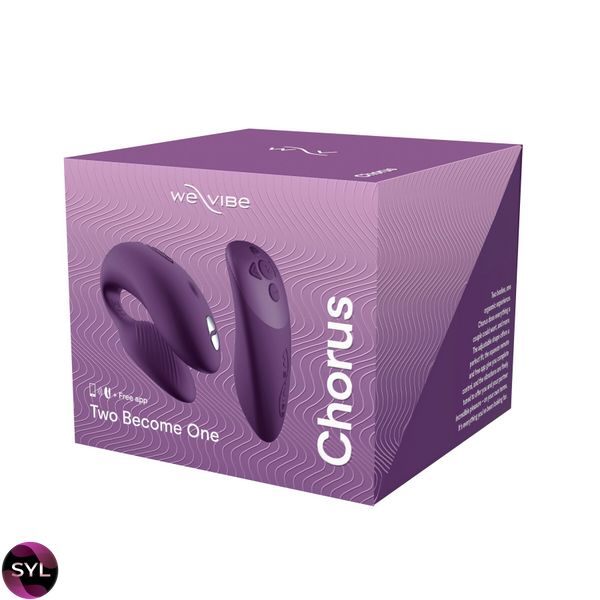 Смарт-вібратор для пар We-Vibe Chorus Purple, сенсорне керування вібраціями стисненням пульта SO6923 SafeYourLove