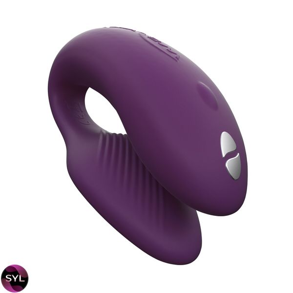 Смарт-вібратор для пар We-Vibe Chorus Purple, сенсорне керування вібраціями стисненням пульта SO6923 SafeYourLove