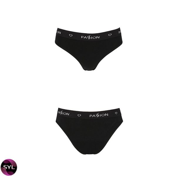 Трусики-слипы из хлопка с эластаном Passion PS004 PANTIES black SO4217 фото