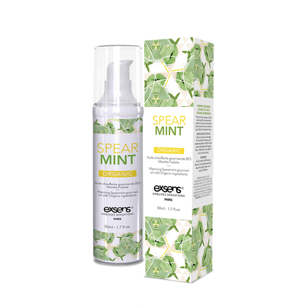 Olejek do masażu EXSENS Organic Spear Mint 50ml rozgrzewający, bez cukru, bez parabenów, jadalny