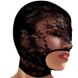 Кружевная маска на голову Master Series с открытым ртом, черная AH48615 фото 1
