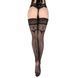 Ballerina's Secret stockings with fancy patterns and silicone lace, black, L/XL