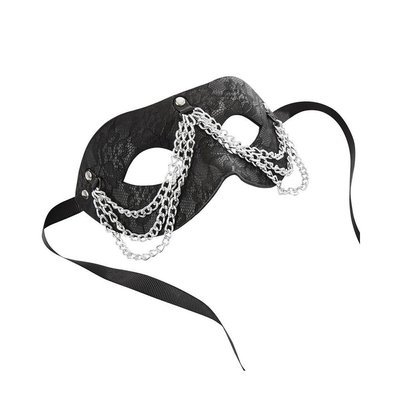 Кружевная маска, декорированная цепями, с лентами для завязывания, черный SS28858 фото