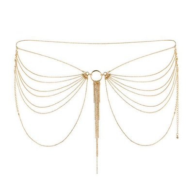 Ланцюжок на трусики або ліф Bijoux Indiscrets MAGNIFIQUE Waist Chain - Gold, прикраса на тіло SO2660 SafeYourLove