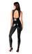 Jumpsuit Noir Handmade F342 Powerwetlook and lace overall, size L