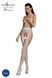 Rajstopy erotyczne-bodystocking Passion ECO S003, z doszyciem imitującym podwiązki, kolor White