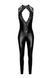 Jumpsuit Noir Handmade F342 Powerwetlook and lace overall, size L