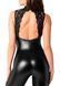 Jumpsuit Noir Handmade F342 Powerwetlook and lace overall, size L