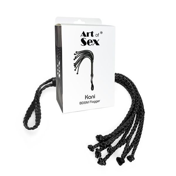 Openwork whip Cat made of eco-leather Art of Sex - Kani, Black