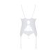 Корсет із пажами, трусики з ажурним декором та відкритим кроком Passion Ursula Corset white SO5838 фото 4 Safeyourlove