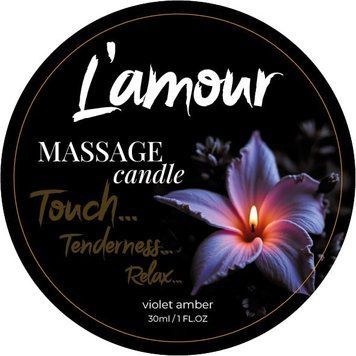 Świeca do masażu L'amour Violet Amber o zapachu fiołka i wanilii, 30 ml