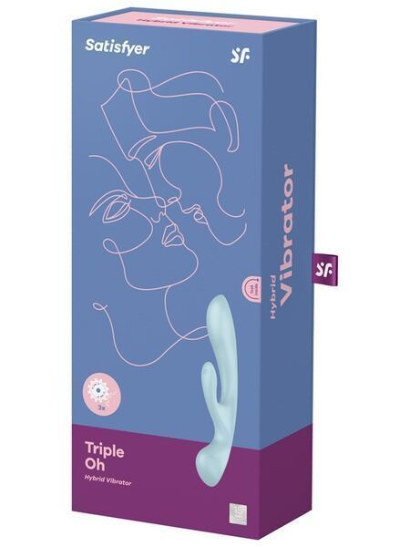 Голубой вибратор-кролик Satisfyer Triple Oh SO7781 фото