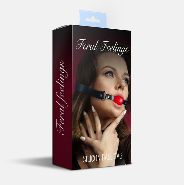 Кляп силиконовый Feral Feelings Silicon Ball Gag Black/Red, черный ремень, красный шарик SO8266 фото