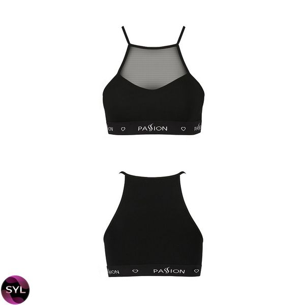 Спортивний топ з прозорою вставкою Passion PS006 TOP black, SO4241 SafeYourLove