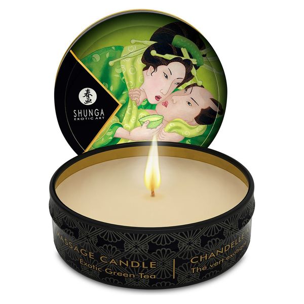 Масажна свічка Shunga Mini Massage Candle – Exotic Green Tea (30 мл) з афродизіаками SO2521 SafeYourLove