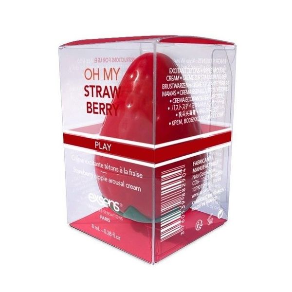 EXSENS Oh My Strawberry Krem stymulujący sutki (8 ml) z olejkiem jojoba i shea, jadalny