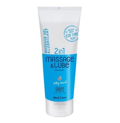 Массажный гель и лубрикант HOT Massage- & Glide Gel 2in1 Silky touch 200 ml HOT44142 фото
