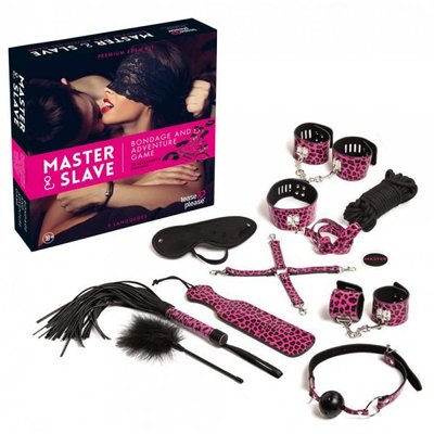 Набор БДСМ 10 предметов Master & Slave, Pink Leopard F61276 фото