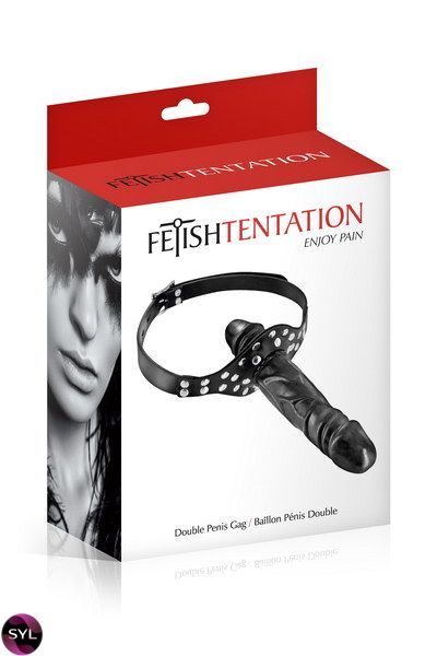 Кляп з подвійним фалоімітатором Fetish Tentation Double Penis Gag SO3736 SafeYourLove