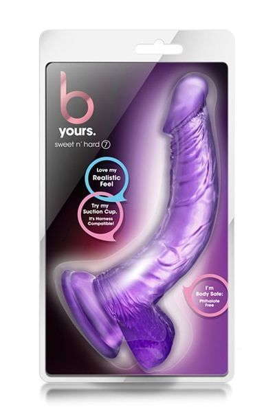 Фаллоимитатор реалистичный с мошонкой Blush b-yours на присоске, фиолетовый BL330795 фото