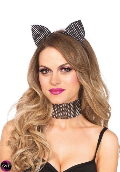 Leg Avenue Cat ear headband & choker set SO7952 SafeYourLove