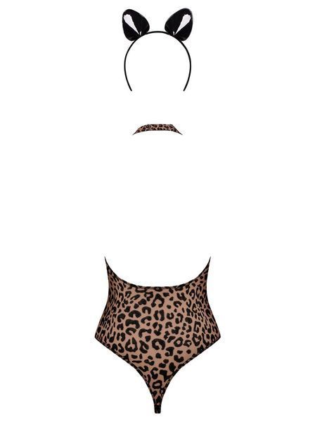 Боді-тедді Obsessive Leocatia teddy, розмір L/XL SO7713 SafeYourLove