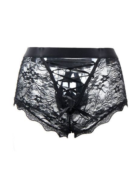 Sexy Black Lace Star Night Briefs for Men, S
