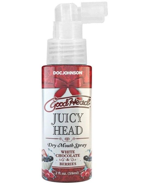 Spray nawilżający do jamy ustnej Doc Johnson GoodHead - Juicy Head - Biała Czekolada i Jagody 59 ml