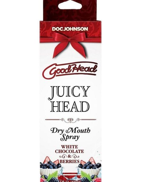 Spray nawilżający do jamy ustnej Doc Johnson GoodHead - Juicy Head - Biała Czekolada i Jagody 59 ml