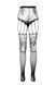 Rajstopy erotyczne-bodystocking Passion ECO S004, majtki zamknięte, dekoracje, podwiązki, kolor Black