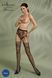Rajstopy erotyczne-bodystocking Passion ECO S004, majtki zamknięte, dekoracje, podwiązki, kolor Black