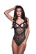 Body koronkowe SEXY STRAPPY LACE TEDDY BLACK, S/M