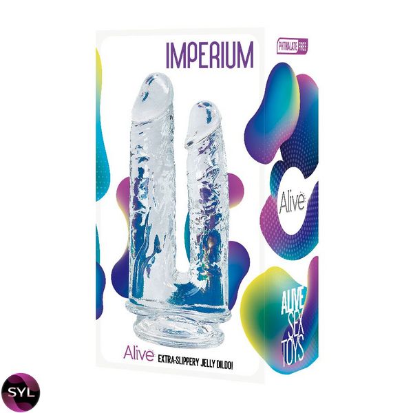 Прозорий фалоімітатор Alive Imperium Jelly Dildo для подвійного проникнення SO6024 SafeYourLove