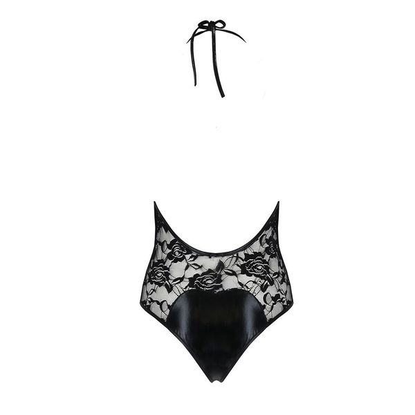 Боді з дуже глибоким декольте DARYL BODY black L/XL - Passion EL14801 SafeYourLove