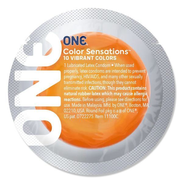 Презерватив ONE Color Sensations ONE trip to cloud nine, 1 шт, оранжевый, гладкий, со смазкой SX0771 фото