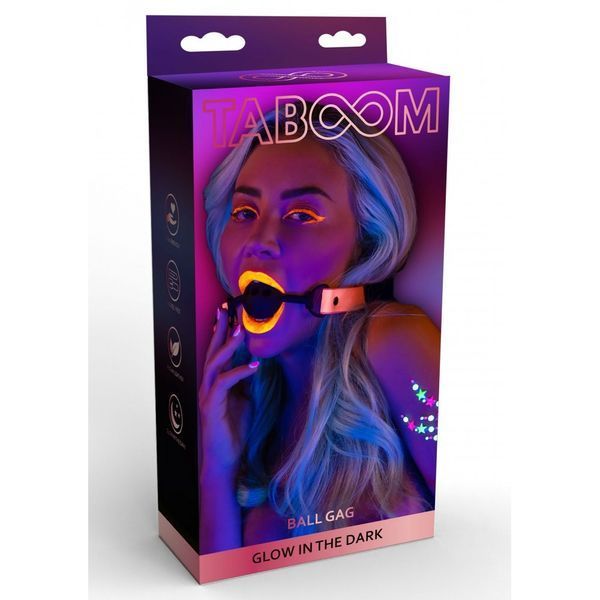 Taboom Ball Gag Glow in the Dark Pink and