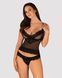 Translucent set with jewelry Obsessive Ivannes top & thong, size 2XL/3XL