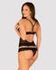 Translucent set with jewelry Obsessive Ivannes top & thong, size 2XL/3XL