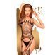 Bodystocking with a fractal pattern and imitation of stockings Penthouse - Fatal Look, Black, XL